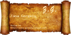 Zana Gergely névjegykártya